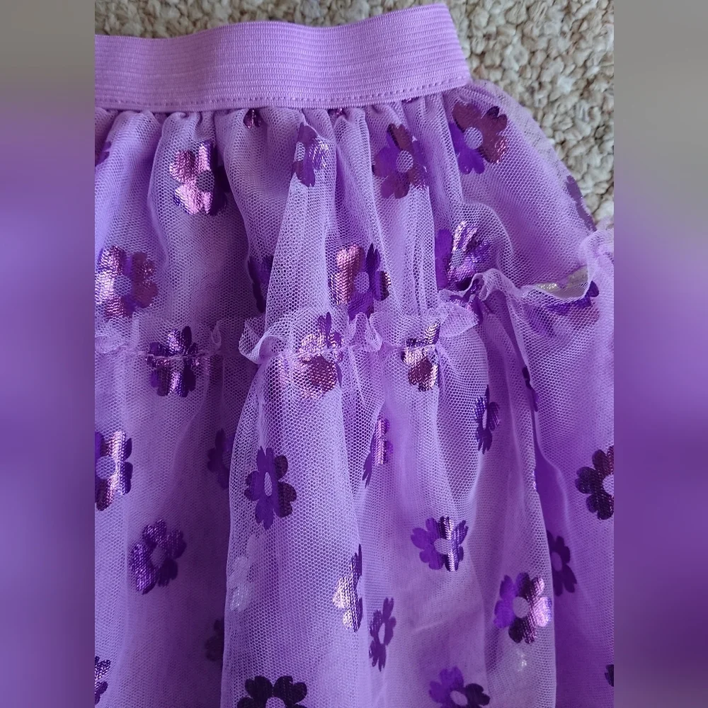 Disney princess pretty Purple Floral Tulle Skirt size 3-4T